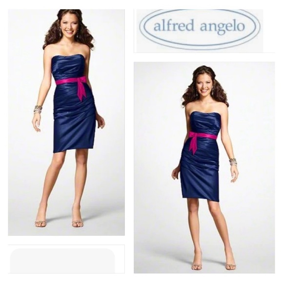 Alfred Angelo Dresses & Skirts - ALFRED ANGELO Little Black Cocktail Satin Rushed Dress Size 0